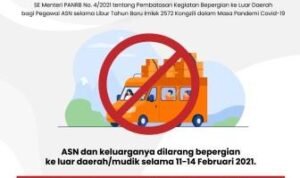 SAAT LIBUR IMLEK LARANGAN BAGI ASN BEPERGIAN KE LUAR DAERAH DAN MUDIK